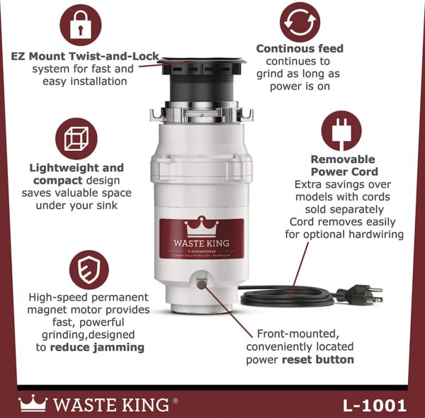 Waste King 1/2 HP continuous Feed Garbage Disposal